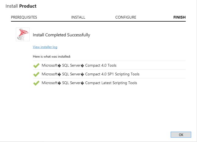 Successful Installation of SQL Server